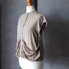 Elegancka drapowana biurowa bluzka wiskoza XS S