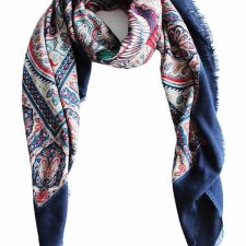 Grubsza chusta ptaki paisley