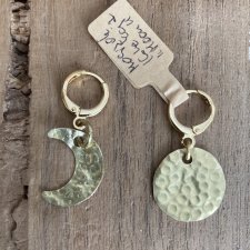 Kolczyki minimalistyczne księżyc rękidzieło