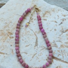 Jaspis Cesarski  - fioletowy | Korale | Ręcznie robiony naszyjnik w Pracowni DomilkowyDomek