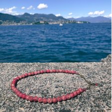 Naszyjnik Jaspis Cesarski  - malinowy | Korale | Ręcznie robiony naszyjnik w Pracowni DomilkowyDomek