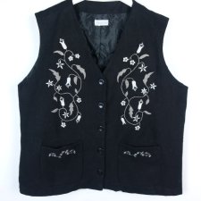Sensations wyszywana wełniana kamizelka bezrękawnik 20 / 46-48
