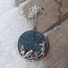 Agat mszysty - wisiorek