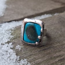 Chryzokola z azurytem - pierścionek regulowany