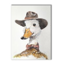 Obraz ręcznie malowany "Gęś" ptaki