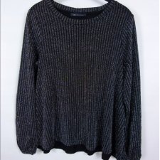 Marks & Spencer metalizowana bluzka srebrne paski 12 / 40