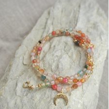 NASZYJNIK CHOKER RÓG OBFITOŚCI Z AGATEM | BIŻUTERIA RĘCZNIE ROBIONA | DOMILKOWYDOMEK