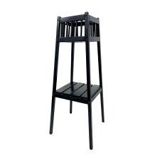 Vintage stojak / kwietnik drewniany – lata 60./70., modernistyczny design, 80 cm