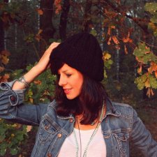 CZARNA CZAPKA BEANIE HANDMADE  Z WEŁNĄ