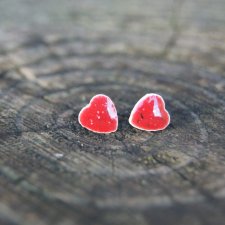 Serduszka z Makowej Polany - Ceramiczne kolczyki sztyfty