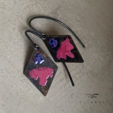 Kolczyki Little Flowers - Cold Rose & Blue