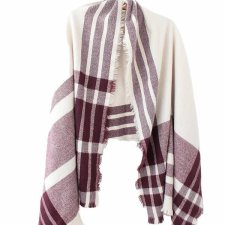 Ciepły duży szal vintage do otulenia