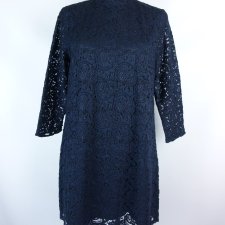 ZARA Basic granatowa koronkowa sukienka / M mex.28