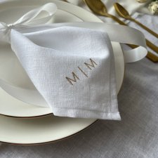 Serwetki lniane na stół państwa młodych z personalizacją