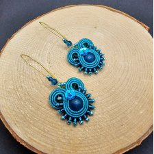 Turkusowe kolczyki sutasz z jadeitem