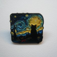 PIN PRZYPINKA BROSZKA CZARNY KOT