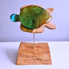 Rzeźba oceaniczna z drewna i żywicy - Żółw