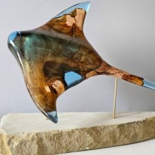 Rzeźba oceaniczna z drewna i żywicy - Płaszczka