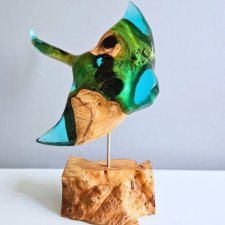 Rzeźba oceaniczna z drewna i żywicy - Płaszczka