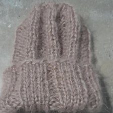 Beanie cocoa moherowa czapka handmade