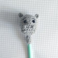 ozdoba na ołówek hipopotam, hipcio