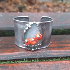 Koralowe kwiaty - bransoletka regulowana