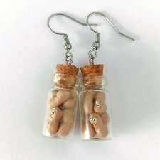 Śmieszne Kolczyki Fistaszki w Słoiczkach