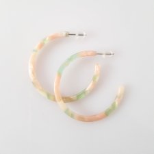 Kolczyki lekkie Koła brzoskwiniowo seledynowe