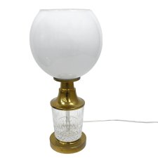 AKA Leuchten – lampa stołowa z kryształu i mosiądzu, Niemcy, lata 70., Mid-Century Modern