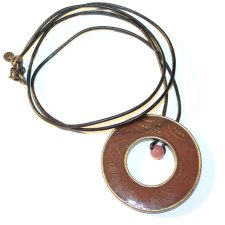 MEXX  KOŁO efektowny Wisior wiosiorek na rzemyku