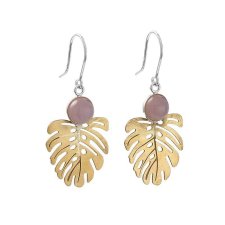 Botaniczne kolczyki z różowymi agatami c1030