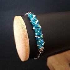 Crystal Square Blue Zircon - Delikatna bransoletka z kryształów Blue Zircon AB