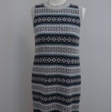 zimowa sukienka sweter M L Shetland