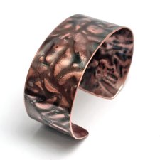 Bransoleta z miedzi 3cm szerokości. Ręczna robota.