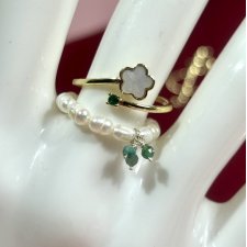 ❦❦ obrączka z prawdziwych perełek ❦❦