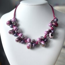 NASZYJNIK FEBOO BERRIES grafit róż bakłażan lila