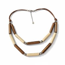 naszyjnik PATYCZKI miedziano-kremowy