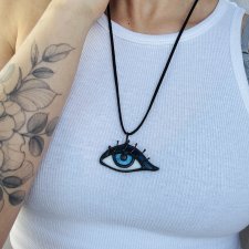 Szklany naszyjnik "Oko". Wisiorek talizman