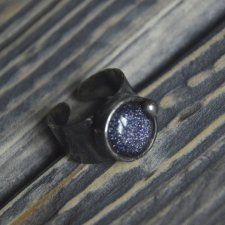 Tysiąc gwiazd - Noc Kairu - regulowany witrażowy pierścionek