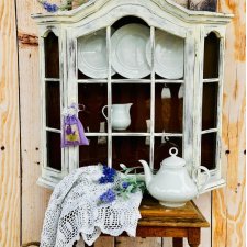 Wisząca witryna shabby chic, styl prowansalski, oszklona