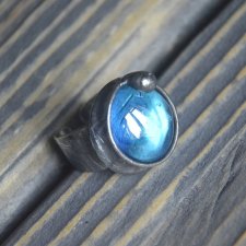 Turkusowe szkło regulowany witrażowy pierścionek