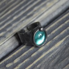 Morski regulowany witrażowy pierścionek