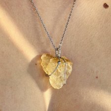 Naszyjnik Wisiorek na łańcuszku z żółtym kamieniem "Cytryn"