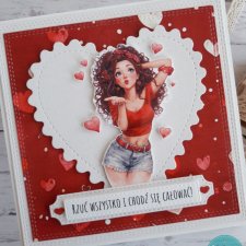 Kartka na walentynki z całuśną dziewczyną 2, nietypowy napis