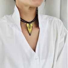 NASZYJNIK SZKLANY AMULET "TRZECIE OKO" WISIOREK WITRAŻ