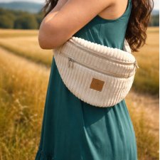 Maxi nerka damska sztruksowa Kremowa