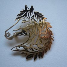 BROSZKA KOŃ GŁOWA KONIA STAL NIERDZEWNA