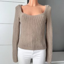 Sweter beżowy deezee S 36 ciepły, miękki