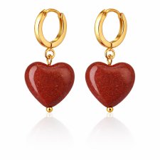 kolczyki CHOCO HEARTS- srebro złocone 24K