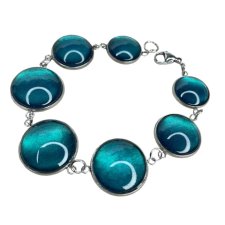 Bransoletka z okrągłych oczek w odcieniu morza e33/17